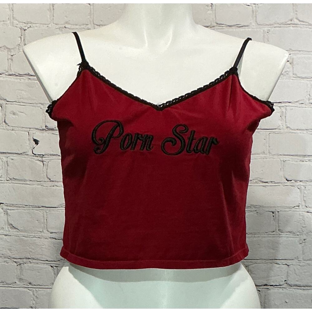 Dolls Kill Widow Women’s Red Graphic Cropped Cami Tank (Size 2X)